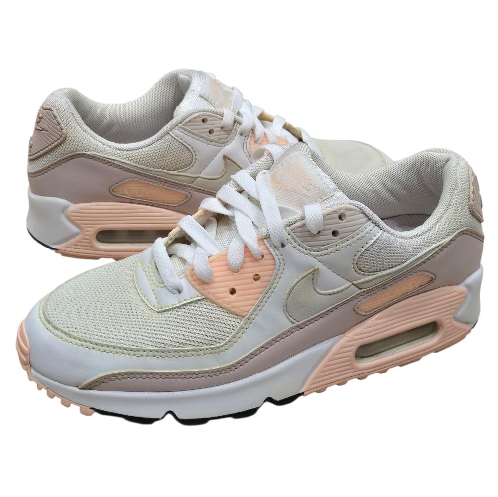 Womens Air Max 90 White Pink Washed Coral Barely Rose